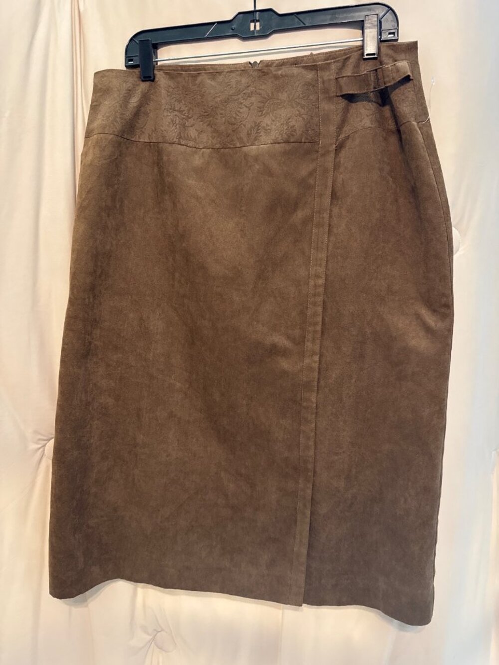 Vintage Lanalee Brown Suede Long Wrap Skirt NWOT Size 12